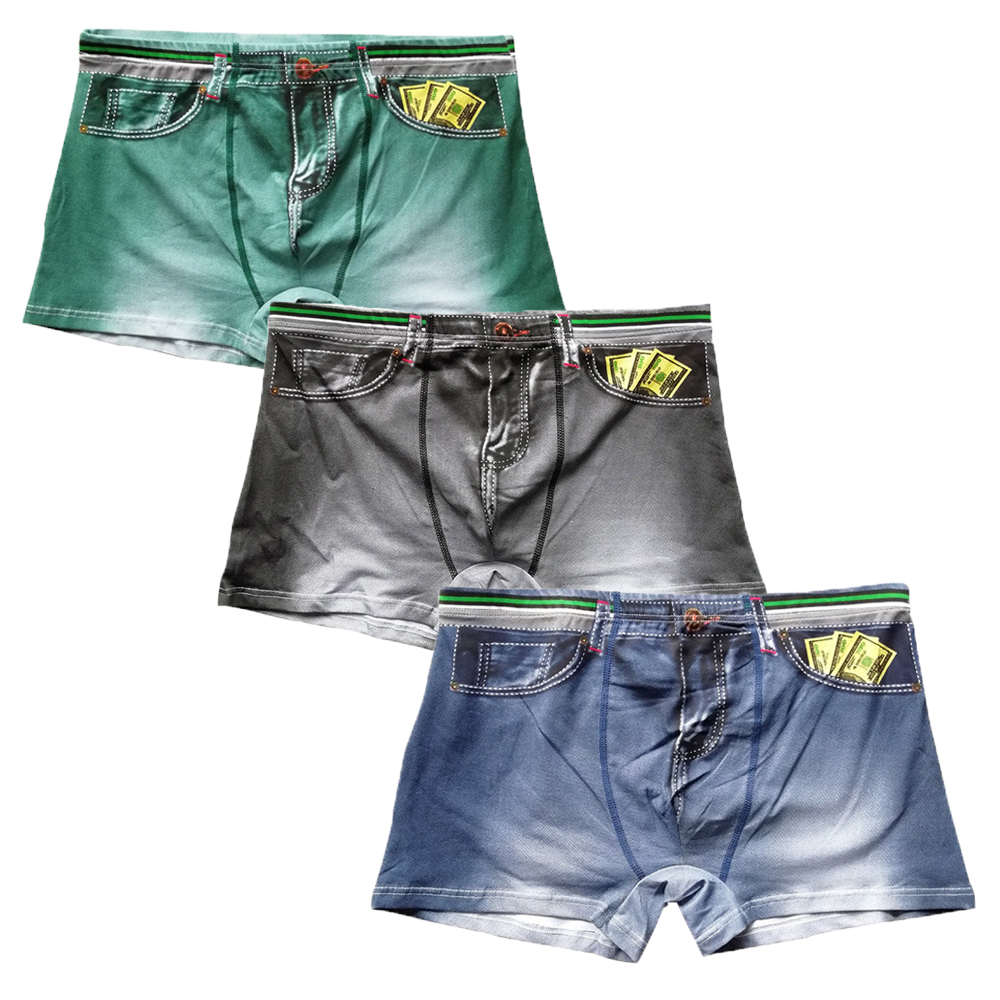 Cuecas jeans estampadas de alg - Multi Pack Underwear avaliação e preço
